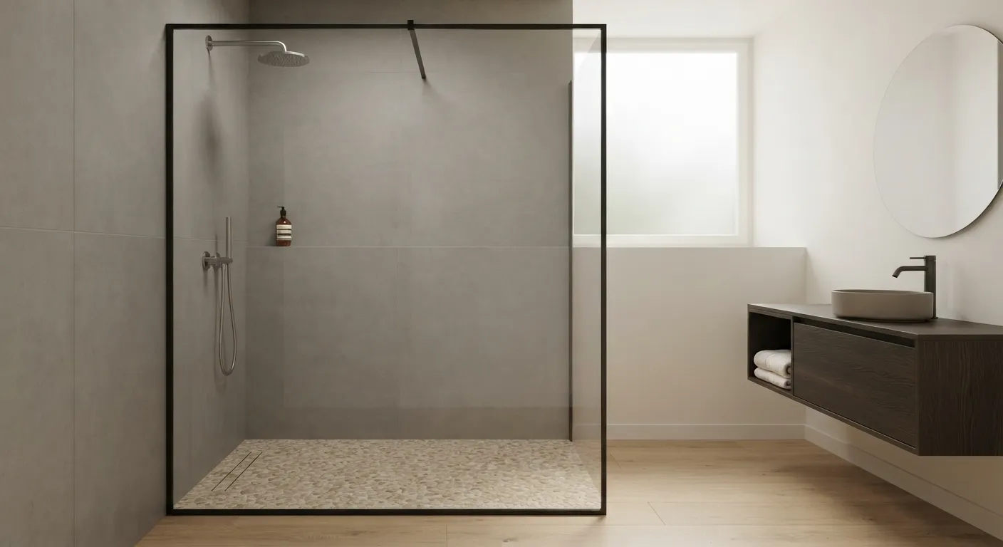 Modern walk-in showers installation